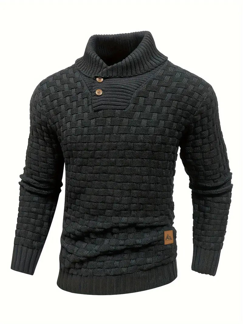 David™ | Men's Turtleneck Sweater with Buttons