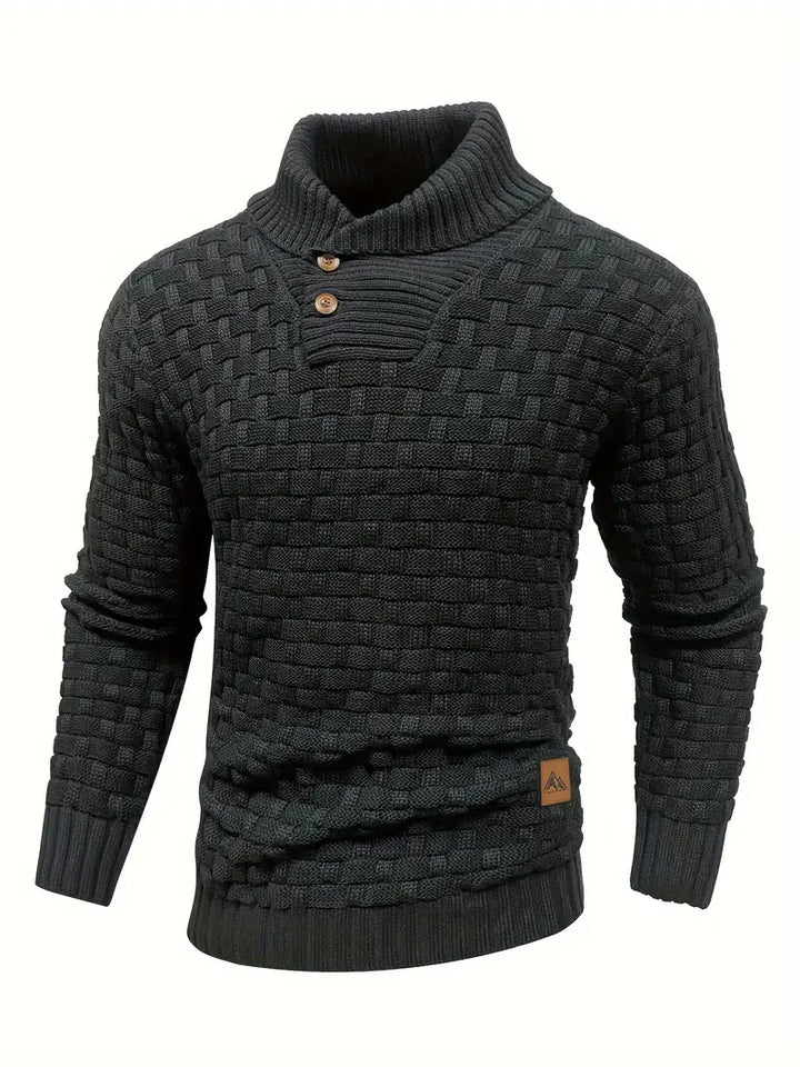 David™ | Men's Turtleneck Sweater with Buttons