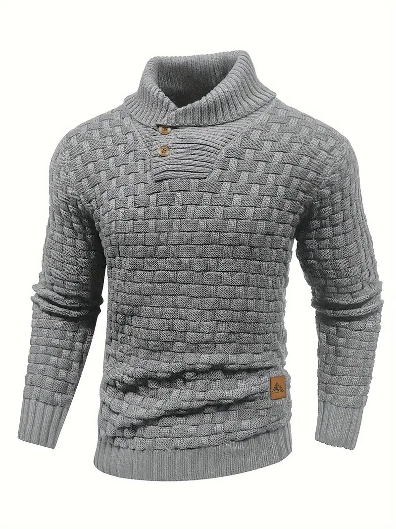 David™ | Men's Turtleneck Sweater with Buttons