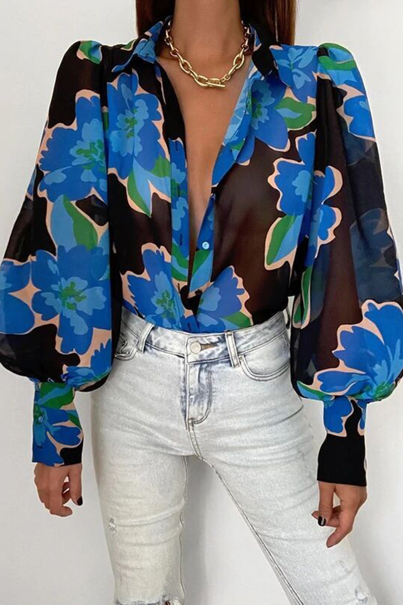 Fiona | Floral Puff Sleeve Blouse for Women