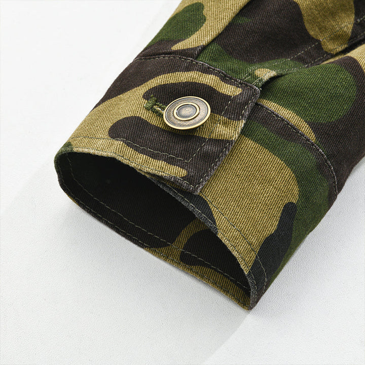Men's Retro Camouflage Canvas Lapel Jacket