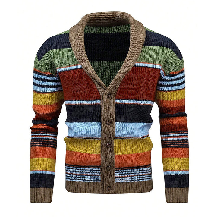 Colorblock Lapel Sweater Jacket