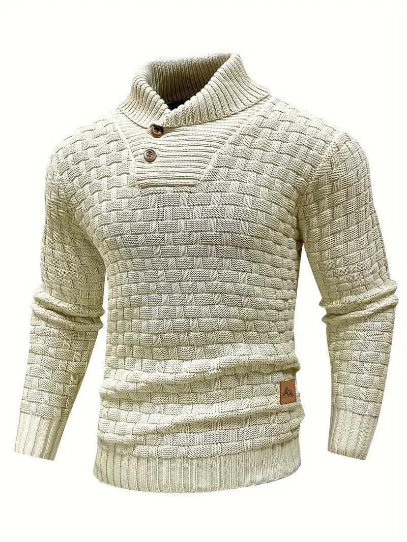 David™ | Men's Turtleneck Sweater with Buttons