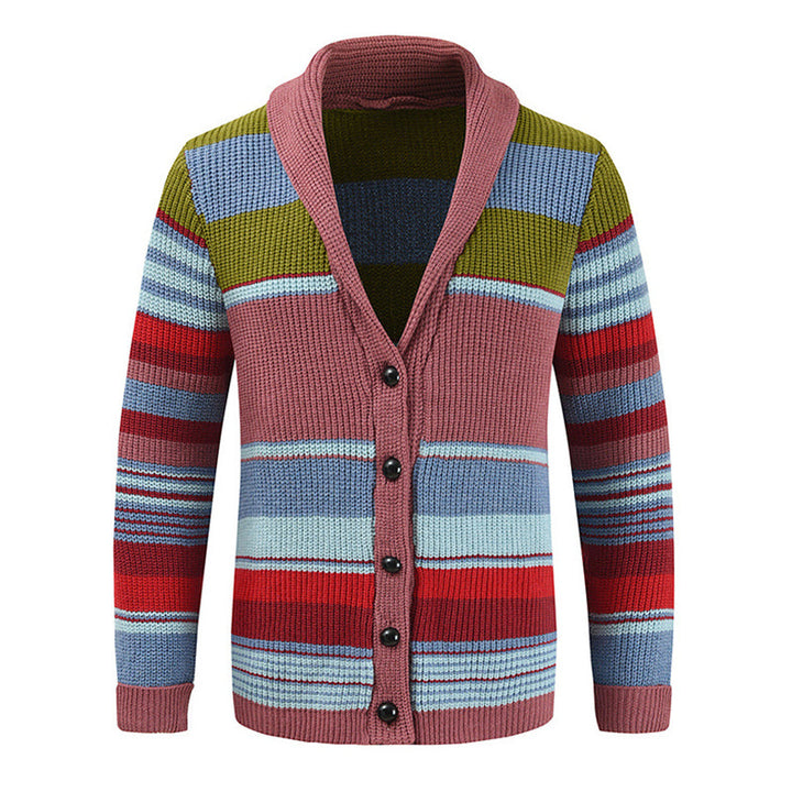 Colorblock Lapel Sweater Jacket