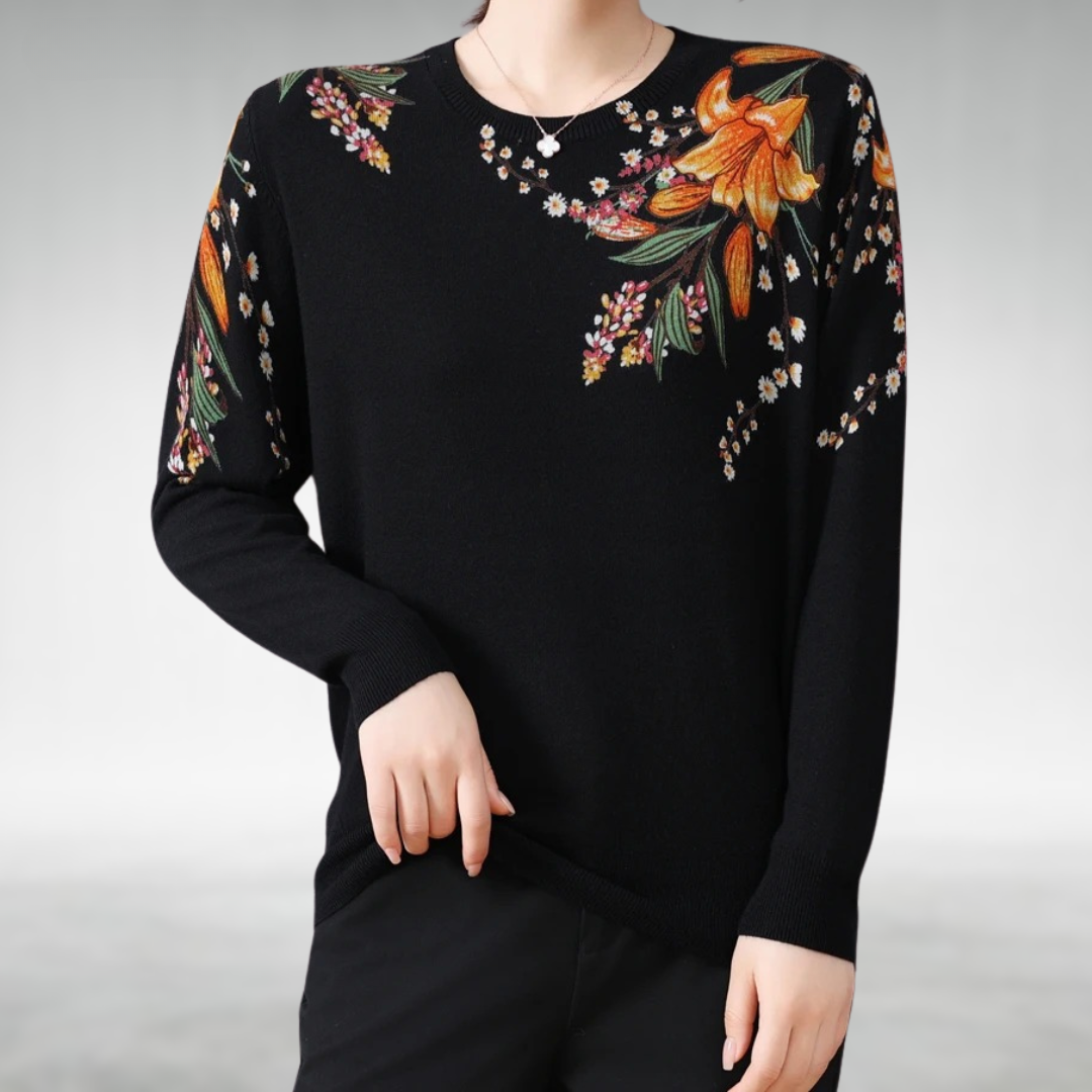 Alannah | Elegant Floral Knit Jumper