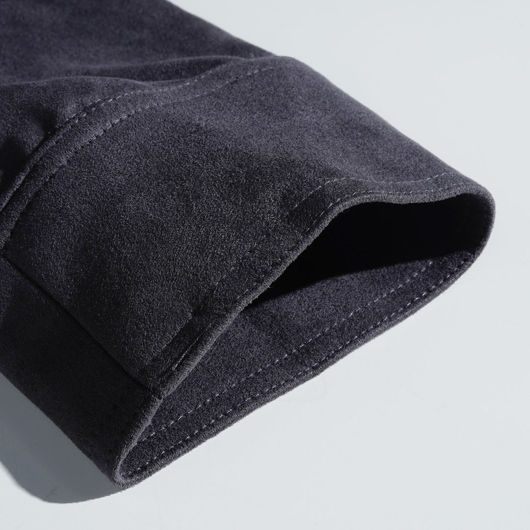 Men's Retro Suede Stand Collar Jacket