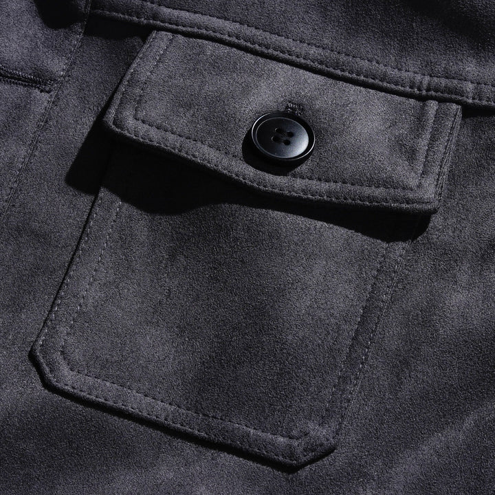 Men's Retro Suede Stand Collar Jacket