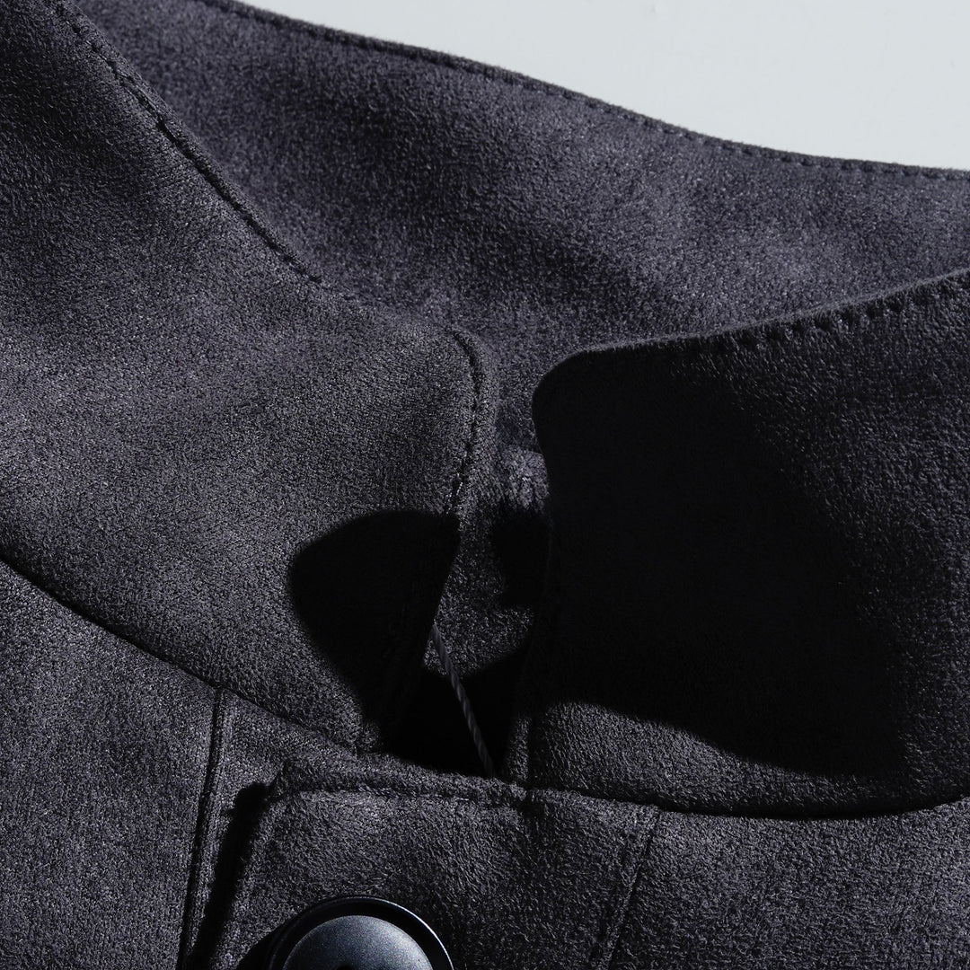 Men's Retro Suede Stand Collar Jacket