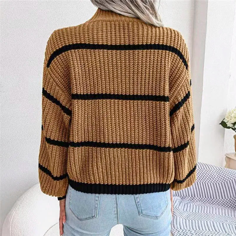 Amelia High-Neck Knit Sweater
