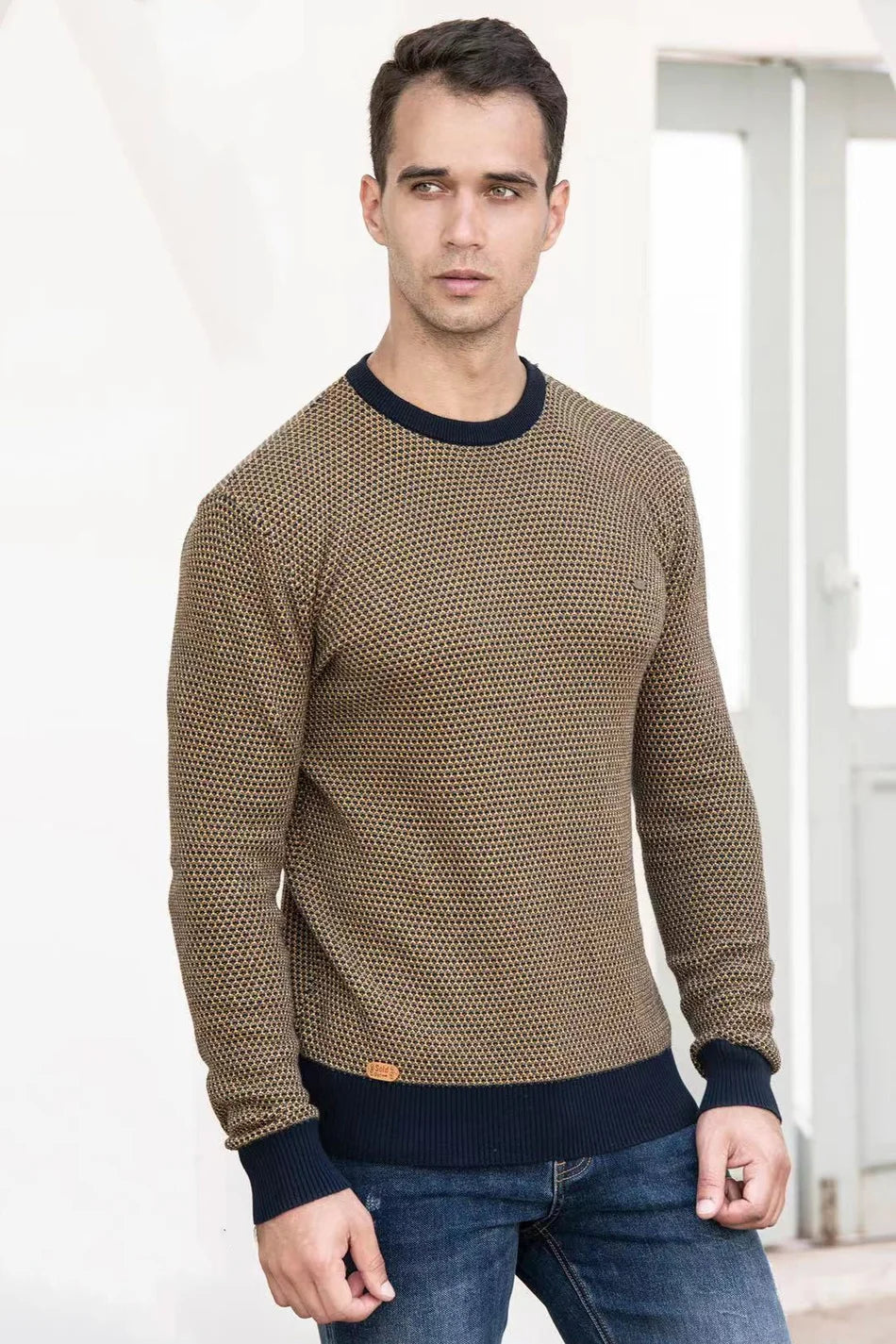 Martin™ | Men's Knit Sweater in Plaid Design