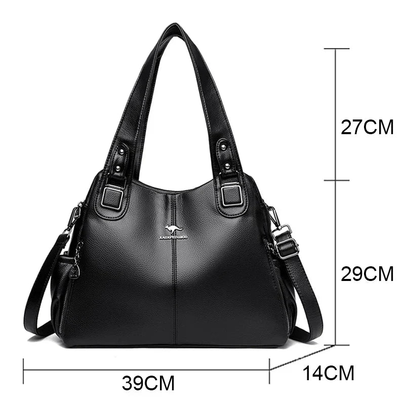 India™ Classic Vintage Vegan Leather Shoulder Bag