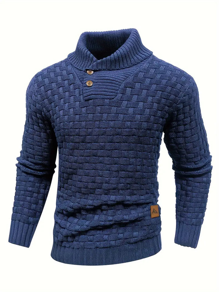 David™ | Men's Turtleneck Sweater with Buttons