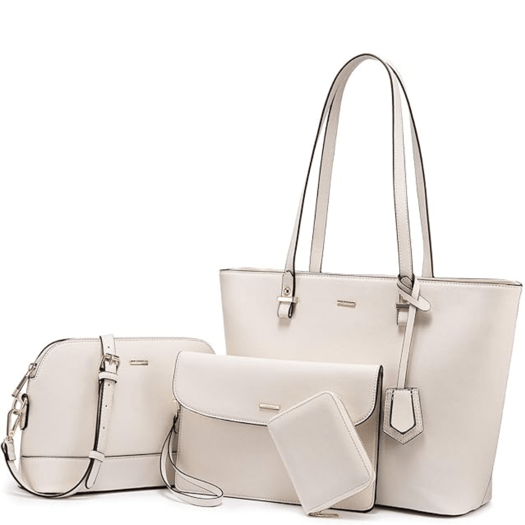 3-Piece Vegan Leather Handbag & Shoulder Bag Set