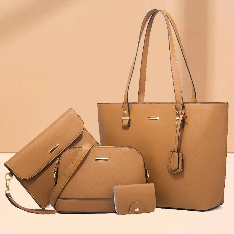 3-Piece Vegan Leather Handbag & Shoulder Bag Set