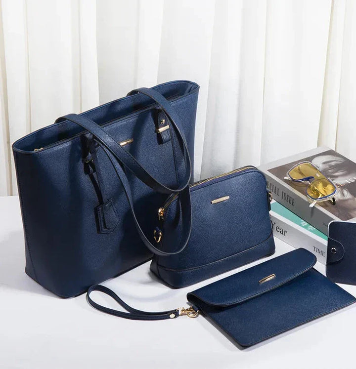 3-Piece Vegan Leather Handbag & Shoulder Bag Set