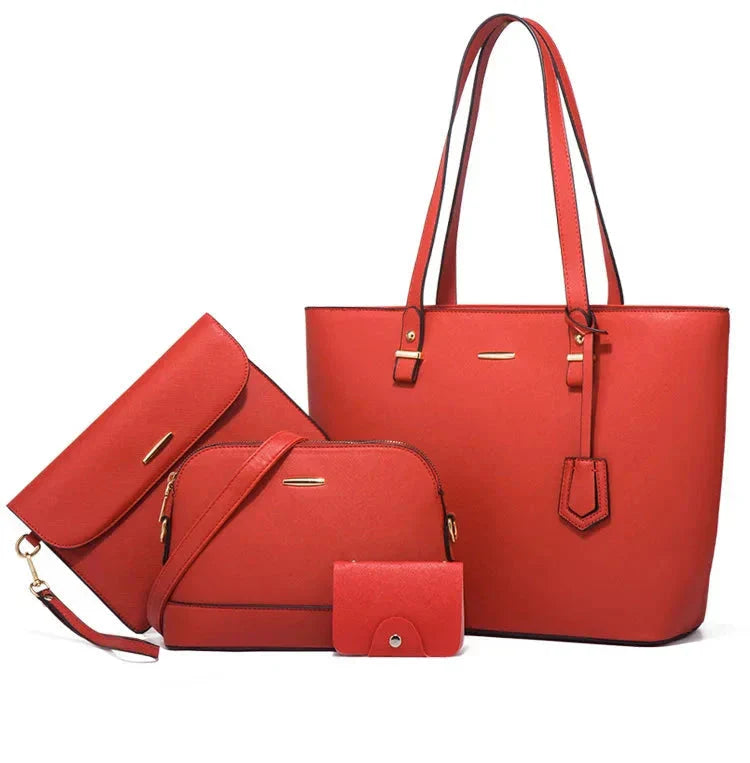 3-Piece Vegan Leather Handbag & Shoulder Bag Set