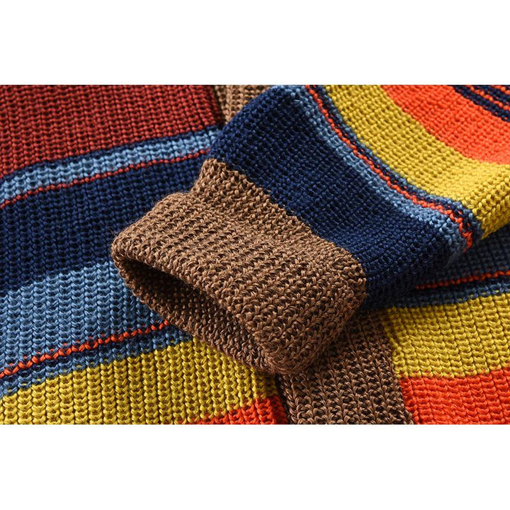 Colorblock Lapel Sweater Jacket