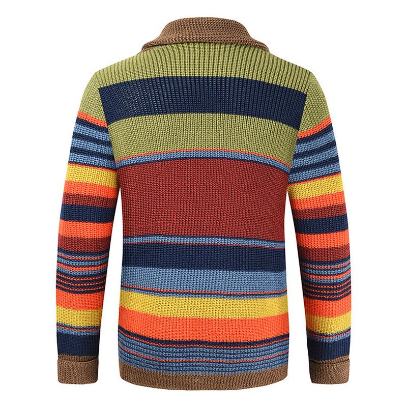 Colorblock Lapel Sweater Jacket