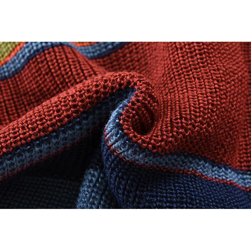Colorblock Lapel Sweater Jacket